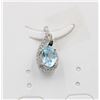 Image 1 : #188-NATURAL SKY BLUE TOPAZ & CZ PENDANT