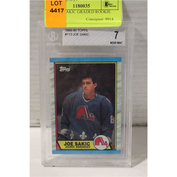 1989 JOE SAKIC GRADED ROOKIE CARD