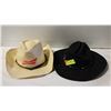 Image 1 : BLACK FELT & STRAW COWBOY HATS