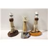 Image 1 : ESTATE VINTAGE DEER LEG LAMPS & CANDLE