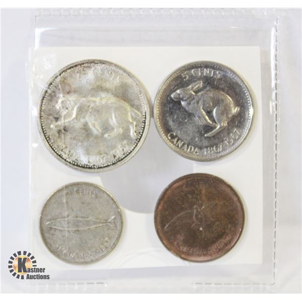 1967 RCM QUARTER, DIME, NICKEL, PENNY SET