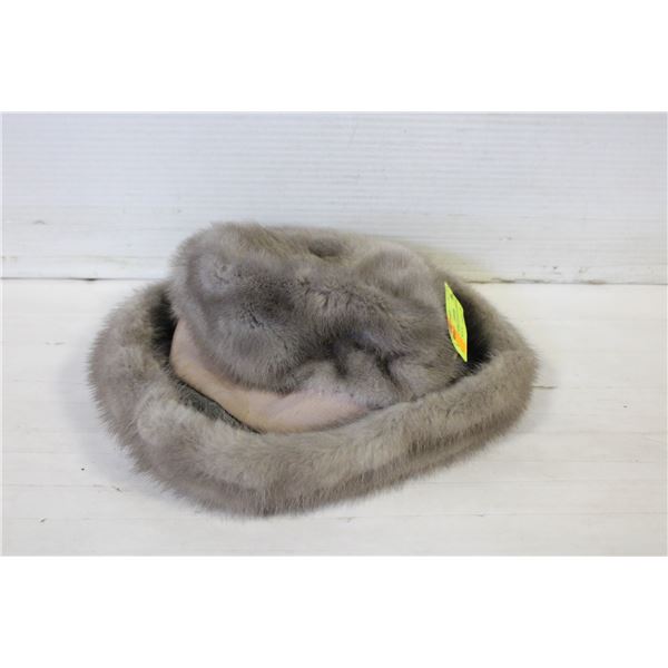 VINTAGE MINK HURTIG FURRIERS FUR HAT SIZE M
