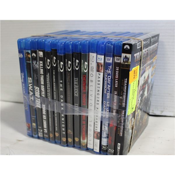 15 BLU-RAY DVDS, ACTION MOVIES, DARK