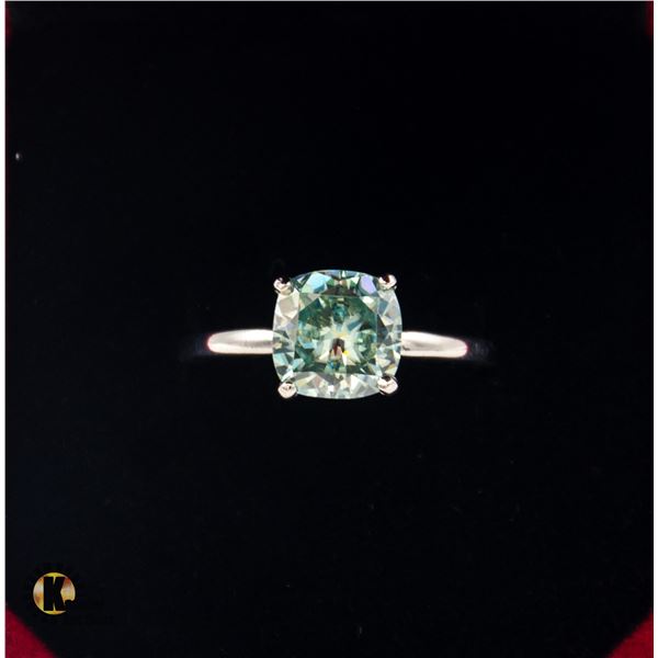 #1067-CUSTOM HAND SET CUSHION CUT MOISSANITE