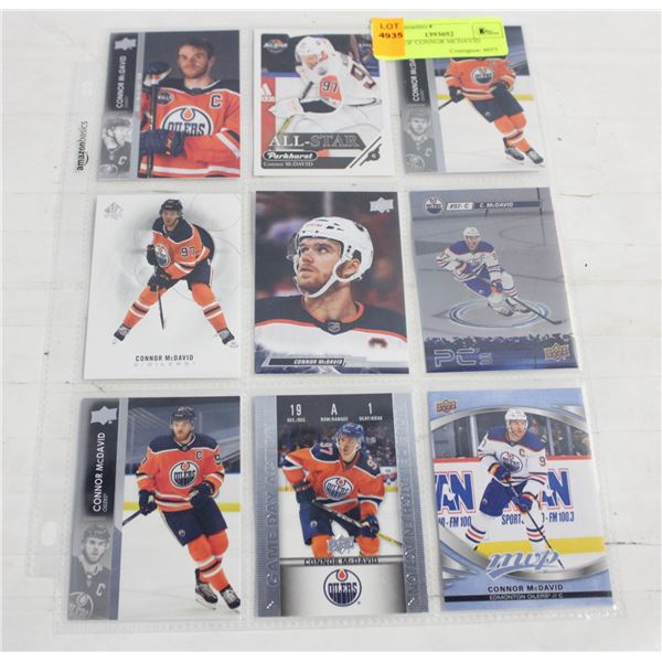 SHEET OF CONNOR MCDAVID CARDS