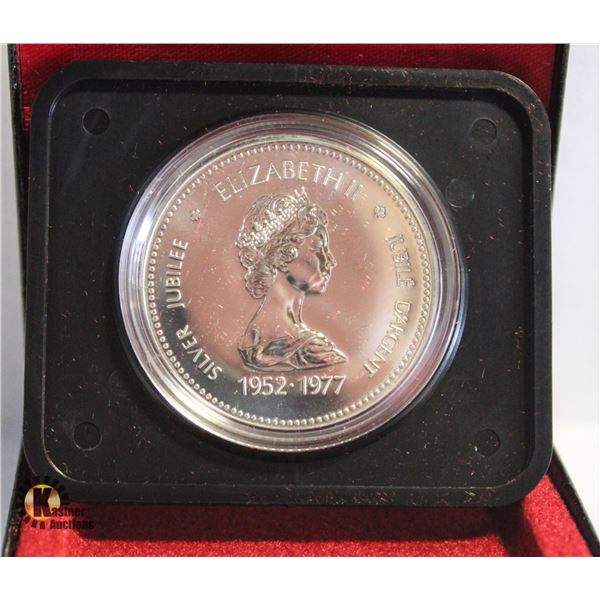 1977 QUEENS 25TH CASED DOLLAR COIN