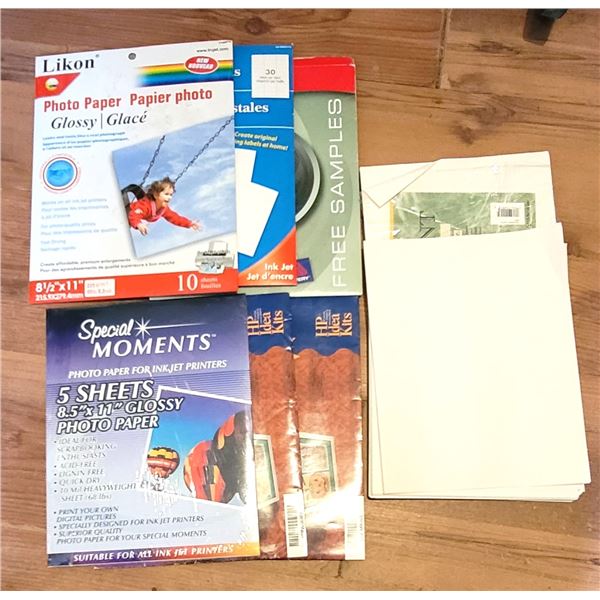 1)  LOT OF 2 PKGS OF 8.5 X 11" GLOSSY PHOTO PAPER