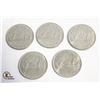 Image 1 : LOT OF 5 CANADIAN DOLLARS - 1975,1969,1975,1969,