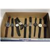 Image 1 : 9 MENS WATCHES WITH LEATHER AND RUBBER