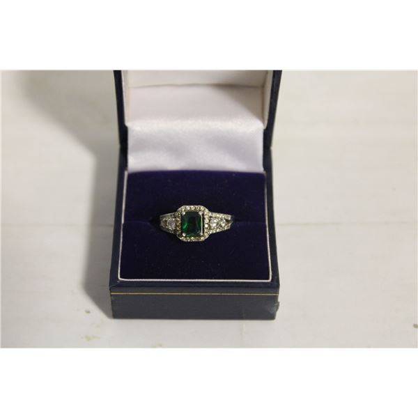 925 STAMPED SILVER RING WITH GEMSTONES