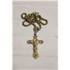 Image 1 : GOLD PLATED ROPE CHAIN W/CROSS PENDANT