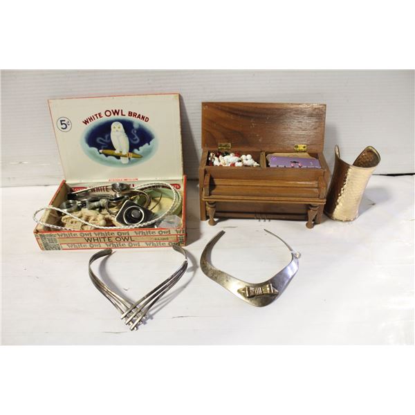 PIANO MUSIC BOX WITH ESTATE JEWLERY