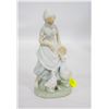 Image 1 : ESTATE LADY WITH 2 DUCKS FIGURINE 8 INCHES TALL