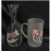 Image 1 : VINTAGE CERVE PITCHER AND PINK FLORAL