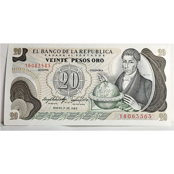 4)  FROM 1983 BANK OF COLUMBIA, 20 PESO