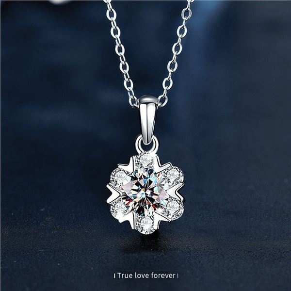 1 CT GRA CERTIFIED ROUND BRILLIANT 925S NECKLACE