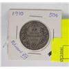 Image 2 : 1910 CANADA 50C. KING EDWARD 7,