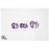Image 1 : THREE FANCY FLOWER MODIFIED CUT NATURAL AMETHYSTS