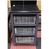Image 1 : 3-DRAWER WOOD+WICKER SIDE TABLE/NIGHT (NO HANDLES)