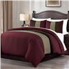 Image 1 : NEW LUXURY 7 PIECES COMFORTER SET KING BURGUNDY