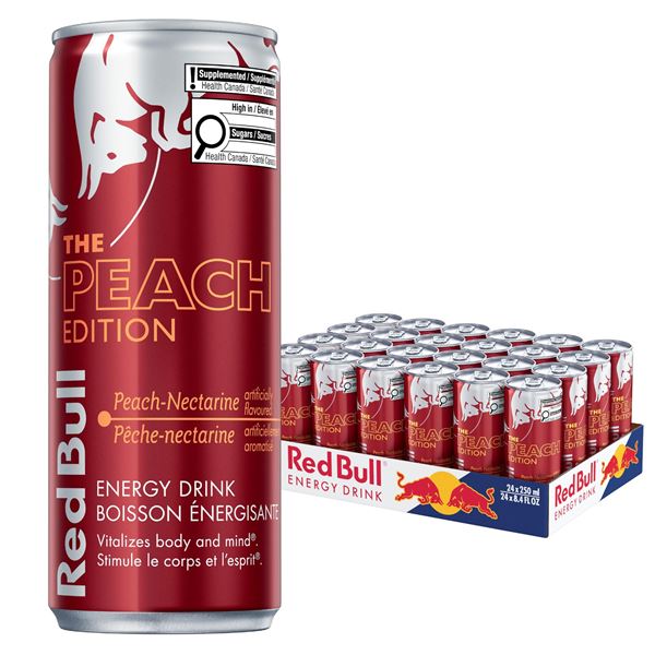 NEW 24 X 235ML RED BULL PEACH