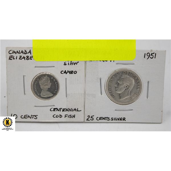 1951 & 1967 SILVER CANADIAN COINS