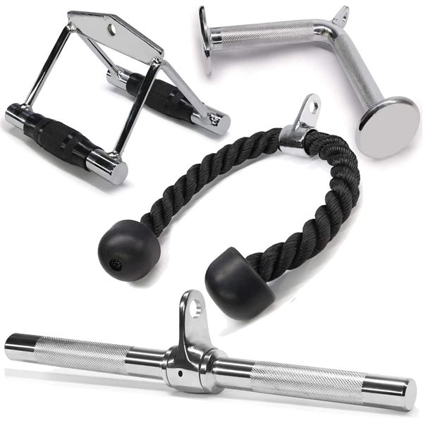 YES 4 ALL DOUBLE D + TRICEP ROPE + STRAIGHT BAR