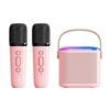 Image 2 : TWO MIC RECHARGEABLE RGB COLORED LIGHT KARAOKE