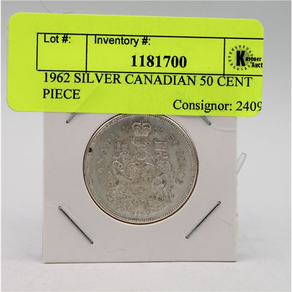 1962 SILVER CANADIAN 50 CENT PIECE