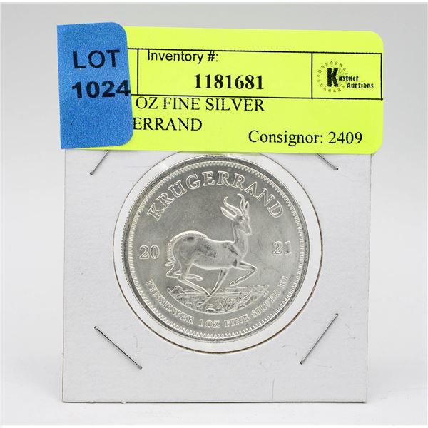 2022 1 OZ FINE SILVER KRUGERRAND