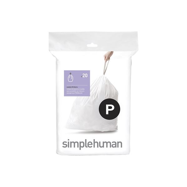 NEW 5 X 20 SIMPLE HUMAN CUSTOM FIT LINERS BAGS