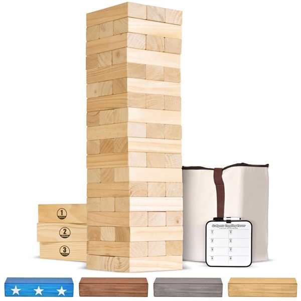 NEW GIANT TOPPLING TOWER STACKING GAME OVER 5"
