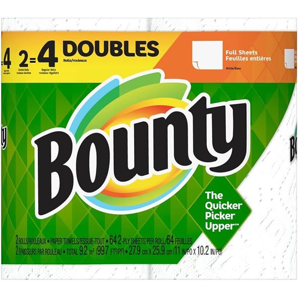 NEW 2 X 113 SHEETS BOUNTY QUICKER PICKER UPPER