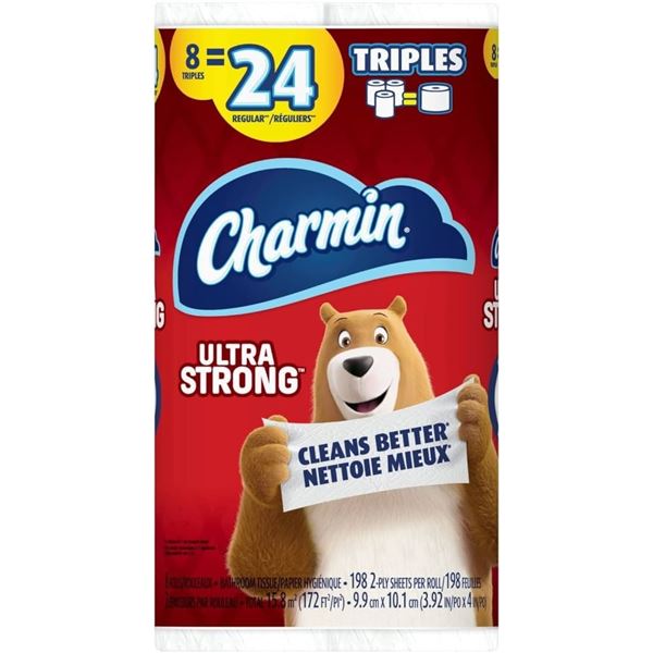 NEW 8 X 220 SHEETS CHARMIN ULTRA STRONG