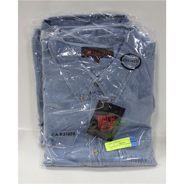 NEW MEN'S SHIRTS 2 DENIM SIZE 2XL