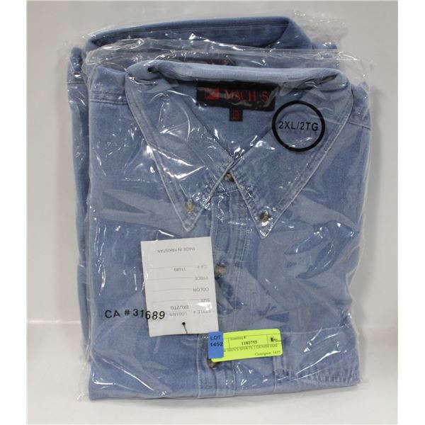 NEW MEN'S SHIRTS 2 DENIM SIZE 2XL