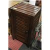 Image 1 : SOLID WOOD "SLATTED" SHELVING UNIT W/DOOR H-29"