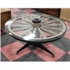 Image 1 : ANTIQUE WAGON WHEEL COFFEE TABLE 48" ROUND 20"HIGH