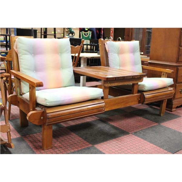 CEDAR TWO SESATER BENCH WITH CUSHIONS