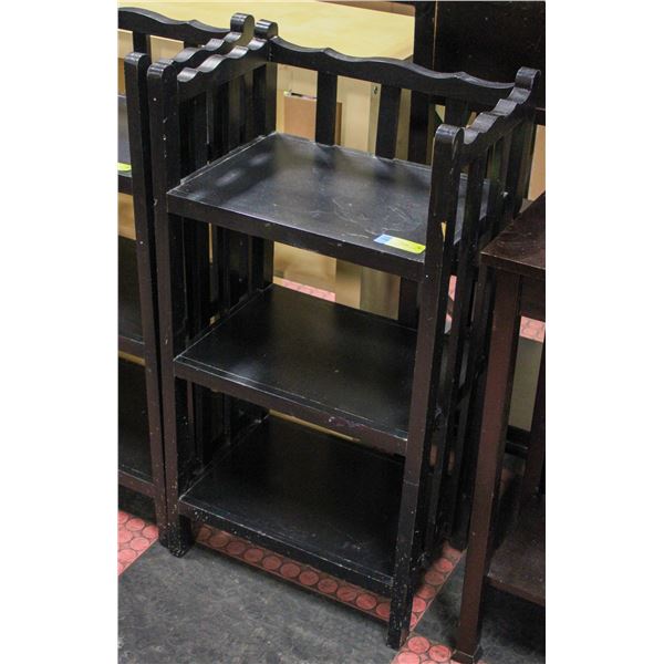 VINTAGE SOLID WOOD 3 TIER SHELVING UNIT H-34.5"
