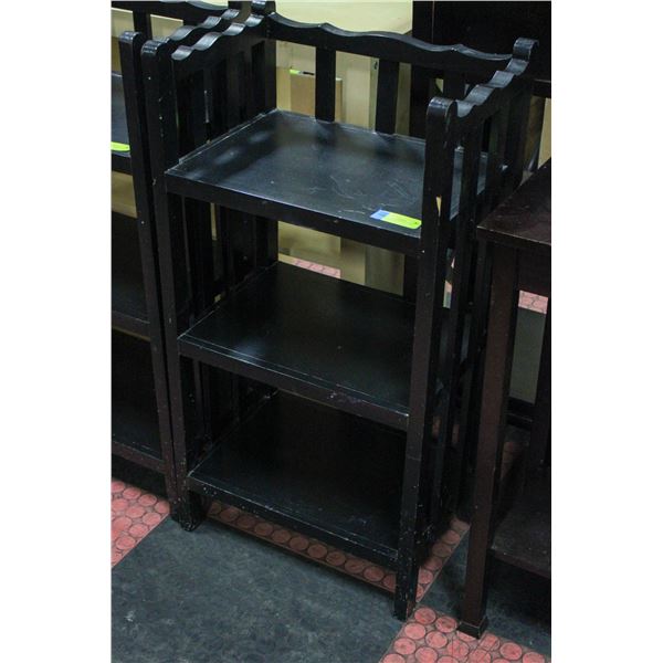 VINTAGE SOLID WOOD 3 TIER SHELVING UNIT H-34.5"