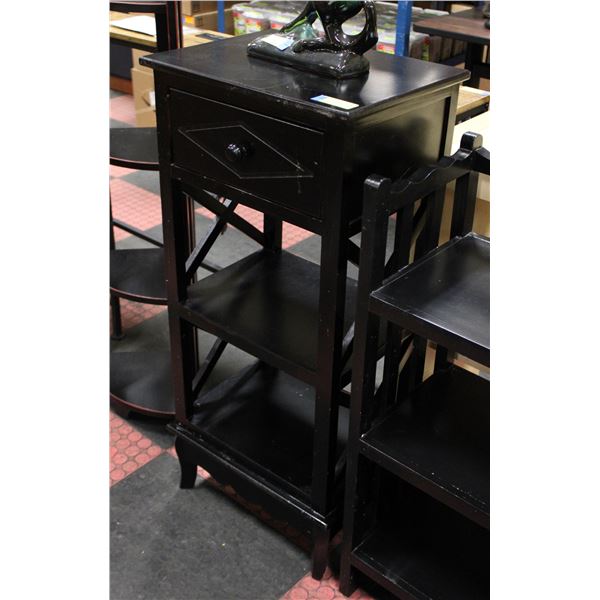 SOLID WOOD 3 TIER W/DRAWER OCCASIONAL TABLE