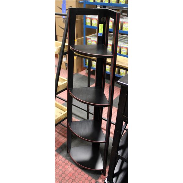 4 TIER CORNER SHELVING UNIT H-48.5" W-9" L-12"