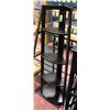 Image 1 : 4 TIER CORNER SHELVING UNIT H-48.5" W-9" L-12"