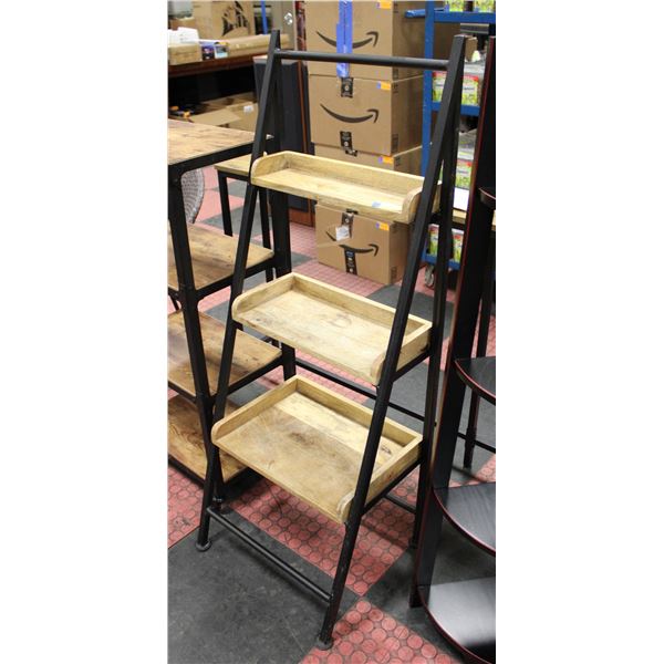 SOLID WOOD/METAL 3 TIER STAGGERED STYLE