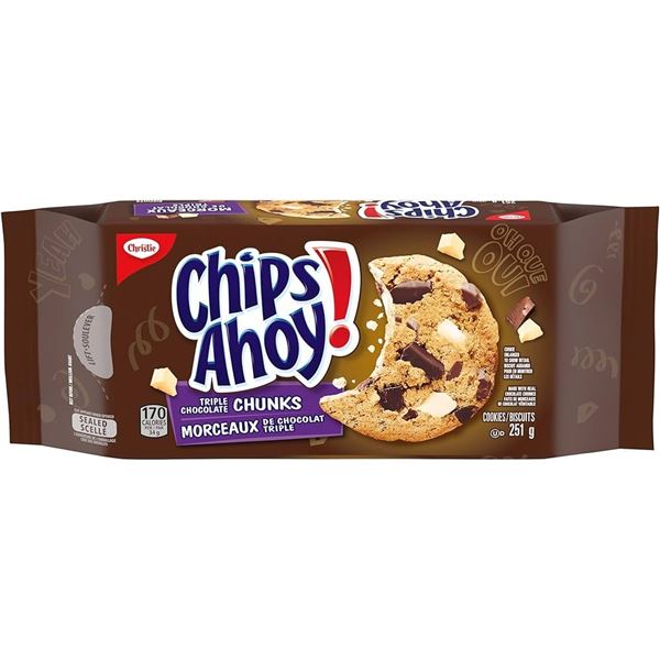 NEW 3 X 251G CHIPS AHOY TRIPLE CHOCOLATE CHUNKS