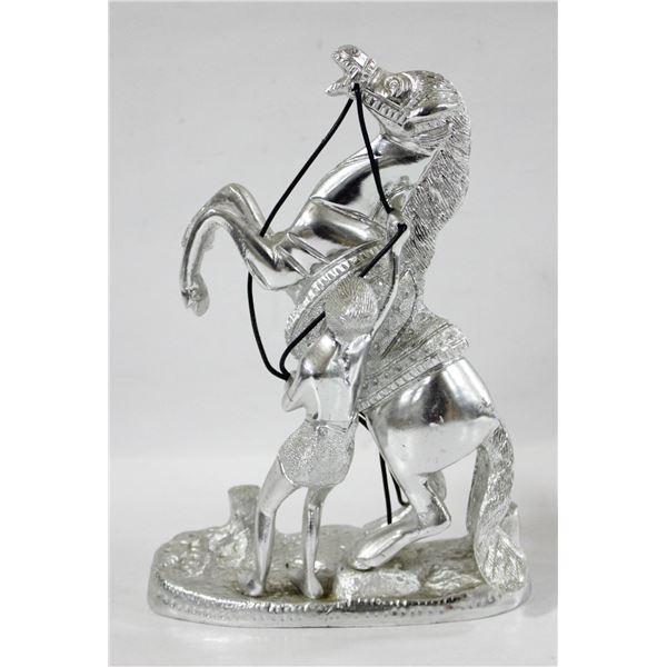 HORSE + LADY SCULPTURE LIGHTWEIGHT METAL