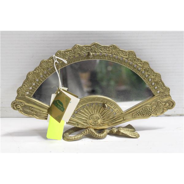 ESTATE SOLID BRASS VICTORIAN TEA HOUSE FAN MIRROR+