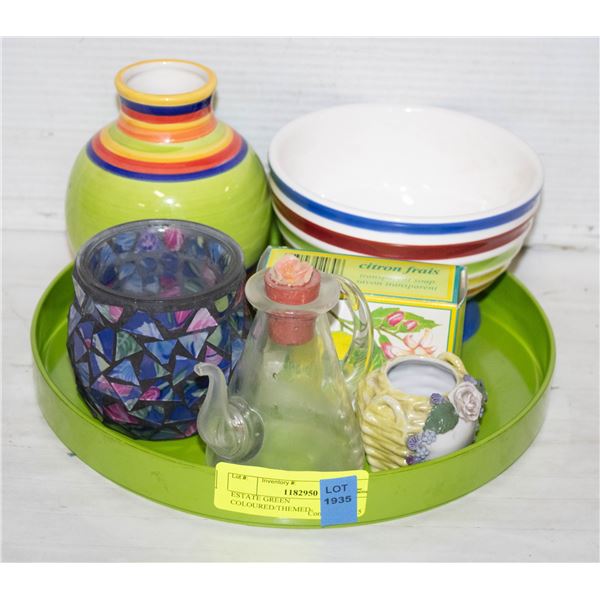 ESTATE GREEN, BLUE, YELLOW COLOURED THEMED DECOR