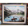 Image 1 : FRAMED RIDERS ON HORSEBACK W/MOUNTAIN & LAKE